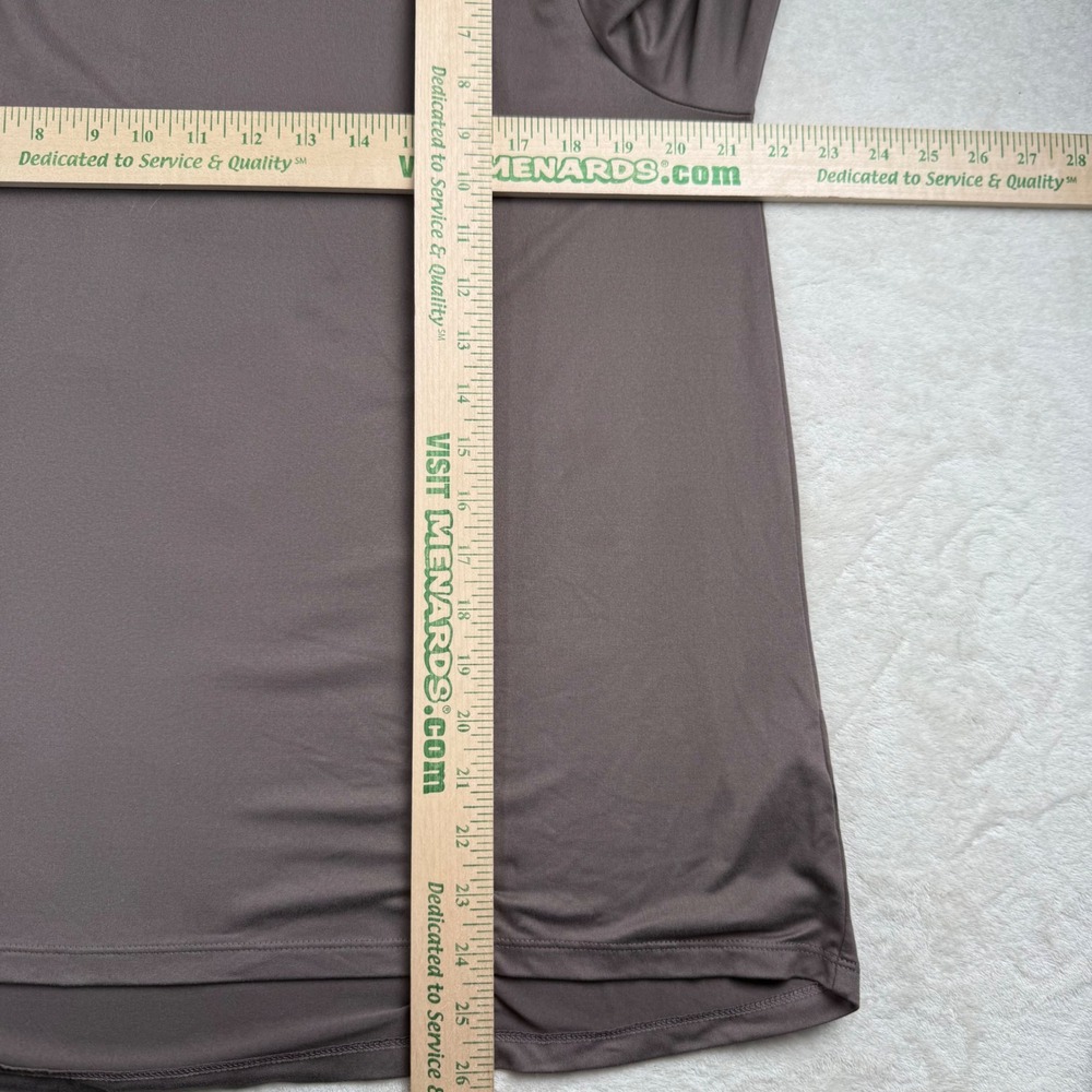 AnyBody Womens Brown Long Sleeve Scoop Neck Top Size L Stretch Basic Layering - Picture 4 of 7